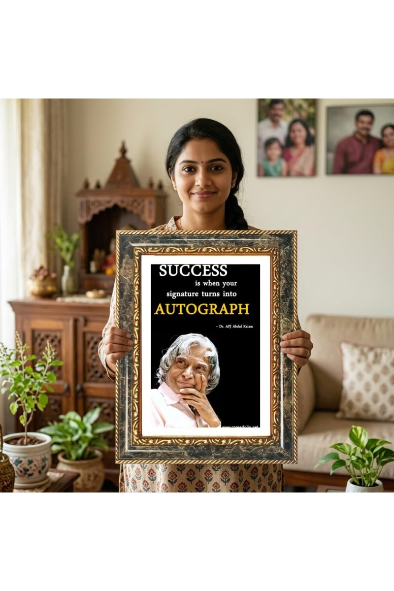 A.P.J. Abdul Kalam Quote Decorative Photo Frame With White Mount | Premium Wall & Tabletop Picture Frame | Home, Office & Temple Decoration | 8x12 Inch (Pack Of 1) (F31148)