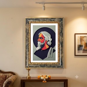 Poet Portrait Art Decorative Photo Frame With White Mount | Premium Wall & Tabletop Picture Frame | Home, Office & Temple Decoration | 8x12 Inch (Pack Of 1) (F32986)