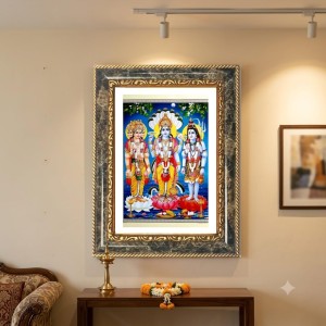 Ram Darbar Decorative Photo Frame With White Mount | Premium Wall & Tabletop Picture Frame | Home, Office & Temple Decoration | 10x14 Inch (Pack Of 1) (F31184)