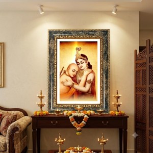 Krishna Sudama Decorative Photo Frame With White Mount | Premium Wall & Tabletop Picture Frame | Home, Office & Temple Decoration | 8x12 Inch (Pack Of 1) (F31493)
