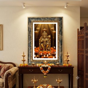 Lord Hanuman Decorative Photo Frame With White Mount | Premium Wall & Tabletop Picture Frame | Home, Office & Temple Decoration | 10x14 Inch (Pack Of 1) (F33227) Lord Hanuman Decorative Photo Frame With White Mount | Premium Wall & Tabletop Picture Frame | Home, Office & Temple Decoration | 10x14 Inch (Pack Of 1) (F33227)