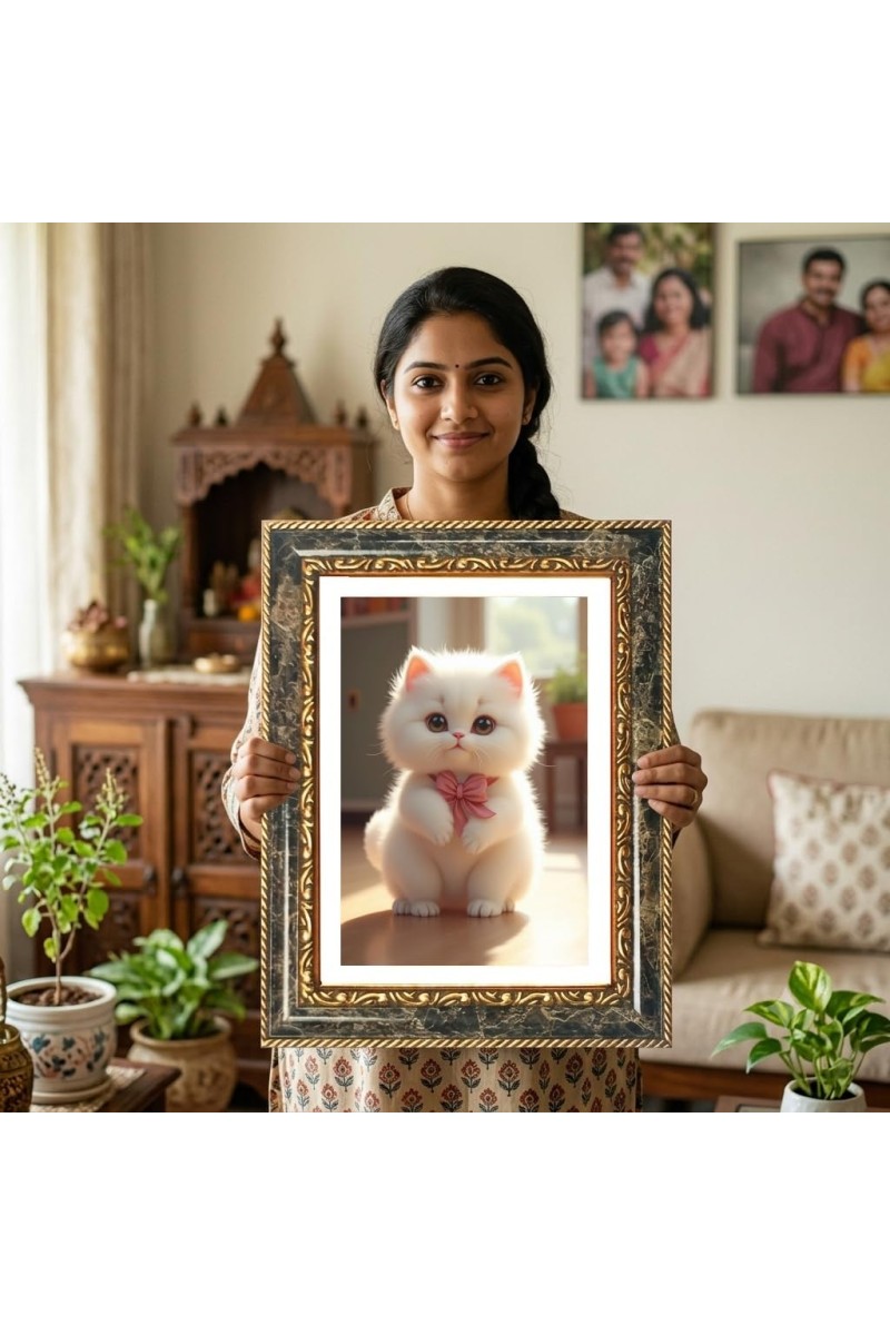 Duck Decorative Photo Frame With White Mount | Premium Wall & Tabletop Picture Frame | Home, Office & Temple Decoration | 12x16 Inch (Pack Of 1) (F33029)