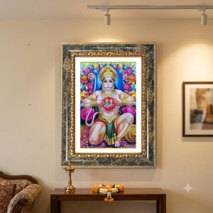 Hanuman Decorative Photo Frame With White Mount | Premium Wall & Tabletop Picture Frame | Home, Office & Temple Decoration | 8x12 Inch (Pack Of 1) (F33175) Hanuman Decorative Photo Frame With White Mount | Premium Wall & Tabletop Picture Frame | Home, Office & Temple Decoration | 8x12 Inch (Pack Of 1) (F33175)