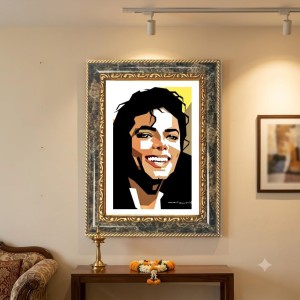Pop Singer Art Decorative Photo Frame With White Mount | Premium Wall & Tabletop Picture Frame | Home, Office & Temple Decoration | 10x14 Inch (Pack Of 1) (F33008)