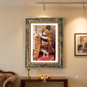 Lord Krishna Idol Decorative Photo Frame With White Mount | Premium Wall & Tabletop Picture Frame | Home, Office & Temple Decoration | 8x12 Inch (Pack Of 1) (F33034) Lord Krishna Idol Decorative Photo Frame With White Mount | Premium Wall & Tabletop Picture Frame | Home, Office & Temple Decoration | 8x12 Inch (Pack Of 1) (F33034)