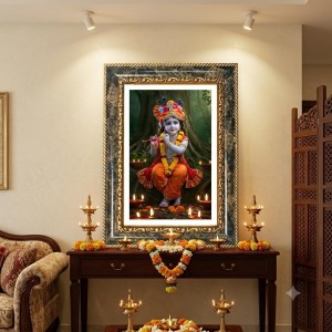Hanuman Decorative Photo Frame With White Mount | Premium Wall & Tabletop Picture Frame | Home, Office & Temple Decoration | 12x16 Inch (Pack Of 1) (F33231)