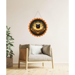 Mucca Masid Wall Hanging Photo Frame | 8 Inch Round Floral Design With Golden Hanging Chain | Decorative Religious Wall Decor For Home, Office, Temple & Pooja Room (F22184) Mucca Masid Wall Hanging Photo Frame | 8 Inch Round Floral Design With Golden Hanging Chain | Decorative Religious Wall Decor For Home, Office, Temple & Pooja Room (F22184)