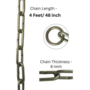 Iron Lock Golden Chain | Multipurpose Security for Gates, Cycles, Bikes | Indoor & Outdoor Use | Heavy Duty for Protection and Home Use (4 Feet)