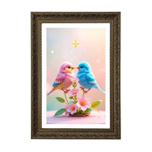 Two Pink And Blue Love Birds Big Photo Frame - 20x28 Inches For Home,Temple & Office Decoration (F10744) Two Pink And Blue Love Birds Big Photo Frame - 20x28 Inches For Home,Temple & Office Decoration (F10744)