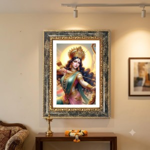 Ram Darbar Decorative Photo Frame With White Mount | Premium Wall & Tabletop Picture Frame | Home, Office & Temple Decoration | 12x16 Inch (Pack Of 1) (F33116)