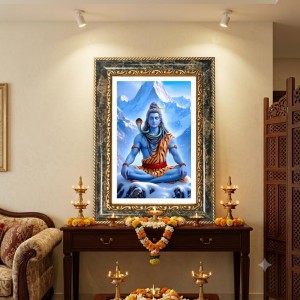 Krishna And Radhaa Decorative Photo Frame With White Mount | Premium Wall & Tabletop Picture Frame | Home, Office & Temple Decoration | 12x16 Inch (Pack Of 1) (F32630)