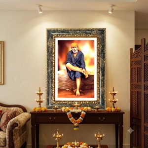 Sai Baba Decorative Photo Frame With White Mount | Premium Wall & Tabletop Picture Frame | Home, Office & Temple Decoration | 8x12 Inch (Pack Of 1) (F31269) Sai Baba Decorative Photo Frame With White Mount | Premium Wall & Tabletop Picture Frame | Home, Office & Temple Decoration | 8x12 Inch (Pack Of 1) (F31269)