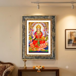 Lakshmi Decorative Photo Frame With White Mount | Premium Wall & Tabletop Picture Frame | Home, Office & Temple Decoration | 10x14 Inch (Pack Of 1) (F32424)