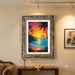 Tropical Sunset Canvas Wall Art Decorative Photo Frame With White Mount | Premium Wall & Tabletop Picture Frame | Home, Office & Temple Decoration | 8x12 Inch (Pack Of 1) (F32660) Tropical Sunset Canvas Wall Art Decorative Photo Frame With White Mount | Premium Wall & Tabletop Picture Frame | Home, Office & Temple Decoration | 8x12 Inch (Pack Of 1) (F32660)
