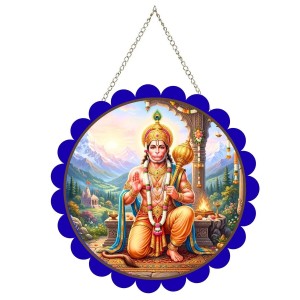 Lord Hanuman Wall Hanging Photo Frame | 8 Inch Round Floral Design With Golden Hanging Chain | Decorative Religious Wall Decor For Home, Office, Temple & Pooja Room (F22178) Lord Hanuman Wall Hanging Photo Frame | 8 Inch Round Floral Design With Golden Hanging Chain | Decorative Religious Wall Decor For Home, Office, Temple & Pooja Room (F22178)