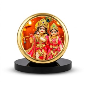 Car Dashboard/Table Top Radhaa Krishna Metal Golden Photo Stand 2x2 Inches, Compact & Stylish Spiritual Display For Car, Home & Office (Pack Of 1) (F24688) Car Dashboard/Table Top Radhaa Krishna Metal Golden Photo Stand 2x2 Inches, Compact & Stylish Spiritual Display For Car, Home & Office (Pack Of 1) (F24688)