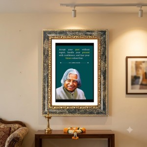 Dr. A.P.J. Abdul Kalam, Paired With An Empowering Motivational Quote Decorative Photo Frame With White Mount | Premium Wall & Tabletop Picture Frame | Home, Office & Temple Decoration | 8x12 Inch (Pa