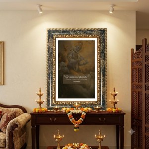 Lord Krishna Decorative Photo Frame With White Mount | Premium Wall & Tabletop Picture Frame | Home, Office & Temple Decoration | 8x12 Inch (Pack Of 1) (F32540) Lord Krishna Decorative Photo Frame With White Mount | Premium Wall & Tabletop Picture Frame | Home, Office & Temple Decoration | 8x12 Inch (Pack Of 1) (F32540)