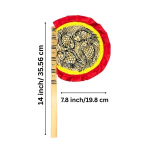 Handmade Bamboo Hand Fan (Hatpakha) â€“ Traditional Hand-Painted Handheld Fan for Cool Air, Home DÃ©cor, Festivals & Puja