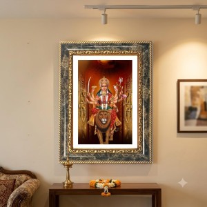 Lord Jagannatha Decorative Photo Frame With White Mount | Premium Wall & Tabletop Picture Frame | Home, Office & Temple Decoration | 12x16 Inch (Pack Of 1) (F33183)