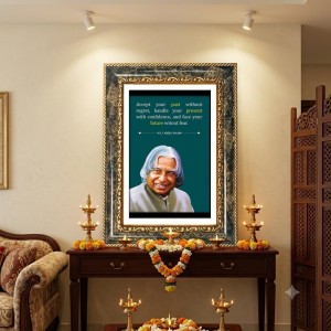 Dr. A.P.J. Abdul Kalam, Paired With An Empowering Motivational Quote Decorative Photo Frame With White Mount | Premium Wall & Tabletop Picture Frame | Home, Office & Temple Decoration | 8x12 Inch (Pa