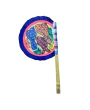 Handcrafted Bamboo Hat Pakha Traditional Hand Fan | Hand-Painted Fish Design | Natural Bamboo Cooling Fan | Eco-Friendly Manual Fan for Home, Puja, Festivals, Wedding, Decoration & Gifting