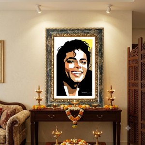 Pop Singer Art Decorative Photo Frame With White Mount | Premium Wall & Tabletop Picture Frame | Home, Office & Temple Decoration | 10x14 Inch (Pack Of 1) (F33008)
