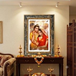 Lord Ram And Sita Decorative Photo Frame With White Mount | Premium Wall & Tabletop Picture Frame | Home, Office & Temple Decoration | 8x12 Inch (Pack Of 1) (F32514) Lord Ram And Sita Decorative Photo Frame With White Mount | Premium Wall & Tabletop Picture Frame | Home, Office & Temple Decoration | 8x12 Inch (Pack Of 1) (F32514)
