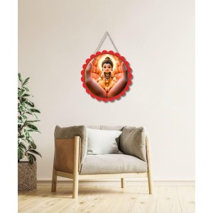 Bal Mahadev Wall Hanging Photo Frame | 8 Inch Round Floral Design With Golden Hanging Chain | Decorative Religious Wall Decor For Home, Office, Temple & Pooja Room (F21971) Bal Mahadev Wall Hanging Photo Frame | 8 Inch Round Floral Design With Golden Hanging Chain | Decorative Religious Wall Decor For Home, Office, Temple & Pooja Room (F21971)
