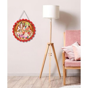 Lord Shiva And Parvathi Wall Hanging Photo Frame | 8 Inch Round Floral Design With Golden Hanging Chain | Decorative Religious Wall Decor For Home, Office, Temple & Pooja Room (F22017) Lord Shiva And Parvathi Wall Hanging Photo Frame | 8 Inch Round Floral Design With Golden Hanging Chain | Decorative Religious Wall Decor For Home, Office, Temple & Pooja Room (F22017)