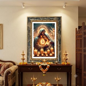 Mary And Jesus Decorative Photo Frame With White Mount | Premium Wall & Tabletop Picture Frame | Home, Office & Temple Decoration | 10x14 Inch (Pack Of 1) (F32392) Mary And Jesus Decorative Photo Frame With White Mount | Premium Wall & Tabletop Picture Frame | Home, Office & Temple Decoration | 10x14 Inch (Pack Of 1) (F32392)