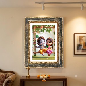 Little Krishna And Balarama Decorative Photo Frame With White Mount | Premium Wall & Tabletop Picture Frame | Home, Office & Temple Decoration | 8x12 Inch (Pack Of 1) (F32975) Little Krishna And Balarama Decorative Photo Frame With White Mount | Premium Wall & Tabletop Picture Frame | Home, Office & Temple Decoration | 8x12 Inch (Pack Of 1) (F32975)