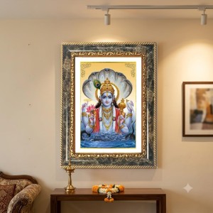 Vishnu Decorative Photo Frame With White Mount | Premium Wall & Tabletop Picture Frame | Home, Office & Temple Decoration | 10x14 Inch (Pack Of 1) (F31558)
