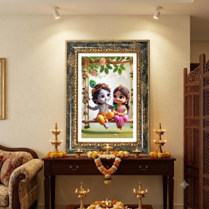 Little Krishna And Balarama Decorative Photo Frame With White Mount | Premium Wall & Tabletop Picture Frame | Home, Office & Temple Decoration | 8x12 Inch (Pack Of 1) (F32975) Little Krishna And Balarama Decorative Photo Frame With White Mount | Premium Wall & Tabletop Picture Frame | Home, Office & Temple Decoration | 8x12 Inch (Pack Of 1) (F32975)