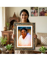 Spiritual Portrait Decorative Photo Frame With White Mount | Premium Wall & Tabletop Picture Frame | Home, Office & Temple Decoration | 8x12 Inch (Pack Of 1) (F31444)