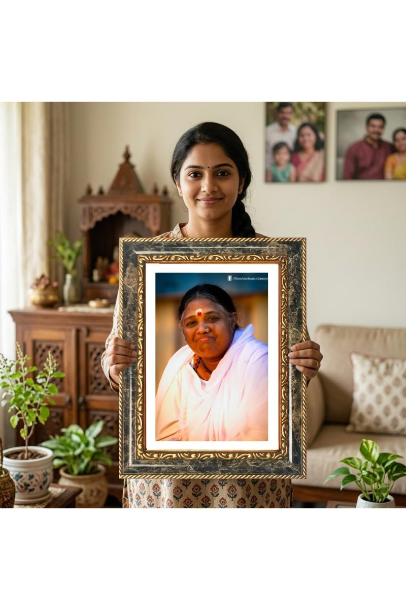 Spiritual Portrait Decorative Photo Frame With White Mount | Premium Wall & Tabletop Picture Frame | Home, Office & Temple Decoration | 8x12 Inch (Pack Of 1) (F31444)