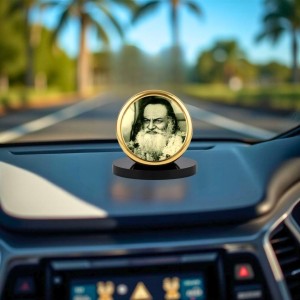Car Dashboard/Table Top Swami Brahmananda Saraswati Metal Golden Photo Stand 2x2 Inches, Compact & Stylish Spiritual Display For Car, Home & Office (Pack Of 1) (F24593) Car Dashboard/Table Top Swami Brahmananda Saraswati Metal Golden Photo Stand 2x2 Inches, Compact & Stylish Spiritual Display For Car, Home & Office (Pack Of 1) (F24593)