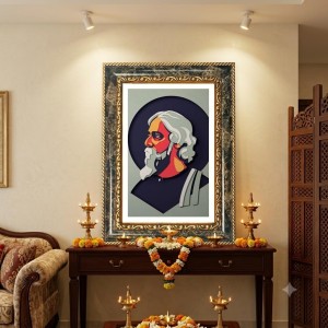 Poet Portrait Art Decorative Photo Frame With White Mount | Premium Wall & Tabletop Picture Frame | Home, Office & Temple Decoration | 8x12 Inch (Pack Of 1) (F32986)