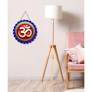 Om Symbol Wall Hanging Photo Frame | 8 Inch Round Floral Design With Golden Hanging Chain | Decorative Religious Wall Decor For Home, Office, Temple & Pooja Room (F22157) Om Symbol Wall Hanging Photo Frame | 8 Inch Round Floral Design With Golden Hanging Chain | Decorative Religious Wall Decor For Home, Office, Temple & Pooja Room (F22157)