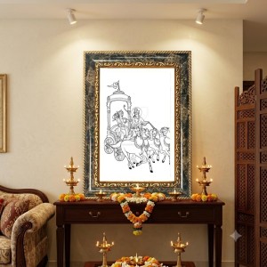 Krishna Decorative Photo Frame With White Mount | Premium Wall & Tabletop Picture Frame | Home, Office & Temple Decoration | 10x14 Inch (Pack Of 1) (F33213)