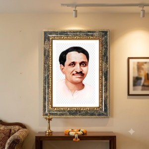 Pandit Deendayal Upadhyaya Decorative Photo Frame With White Mount | Premium Wall & Tabletop Picture Frame | Home, Office & Temple Decoration | 8x12 Inch (Pack Of 1) (F31252)