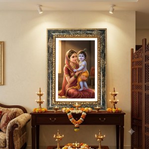Goddess Yashoda Shri Little Krishna Decorative Photo Frame With White Mount | Premium Wall & Tabletop Picture Frame | Home, Office & Temple Decoration | 8x12 Inch (Pack Of 1) (F32522) Goddess Yashoda Shri Little Krishna Decorative Photo Frame With White Mount | Premium Wall & Tabletop Picture Frame | Home, Office & Temple Decoration | 8x12 Inch (Pack Of 1) (F32522)