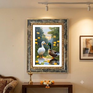 Ducks In A Pond Decorative Photo Frame With White Mount | Premium Wall & Tabletop Picture Frame | Home, Office & Temple Decoration | 8x12 Inch (Pack Of 1) (F32429) Ducks In A Pond Decorative Photo Frame With White Mount | Premium Wall & Tabletop Picture Frame | Home, Office & Temple Decoration | 8x12 Inch (Pack Of 1) (F32429)