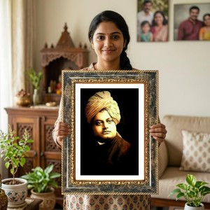 Abdul Kalam Decorative Photo Frame With White Mount | Premium Wall & Tabletop Picture Frame | Home, Office & Temple Decoration | 12x16 Inch (Pack Of 1) (F32481)