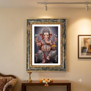 Ganeshaa Decorative Photo Frame With White Mount | Premium Wall & Tabletop Picture Frame | Home, Office & Temple Decoration | 10x14 Inch (Pack Of 1) (F32358)