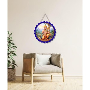 Lord Hanuman Wall Hanging Photo Frame | 8 Inch Round Floral Design With Golden Hanging Chain | Decorative Religious Wall Decor For Home, Office, Temple & Pooja Room (F22178) Lord Hanuman Wall Hanging Photo Frame | 8 Inch Round Floral Design With Golden Hanging Chain | Decorative Religious Wall Decor For Home, Office, Temple & Pooja Room (F22178)