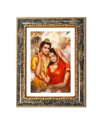 Lord Ram And Sita Decorative Photo Frame With White Mount | Premium Wall & Tabletop Picture Frame | Home, Office & Temple Decoration | 8x12 Inch (Pack Of 1) (F32514)