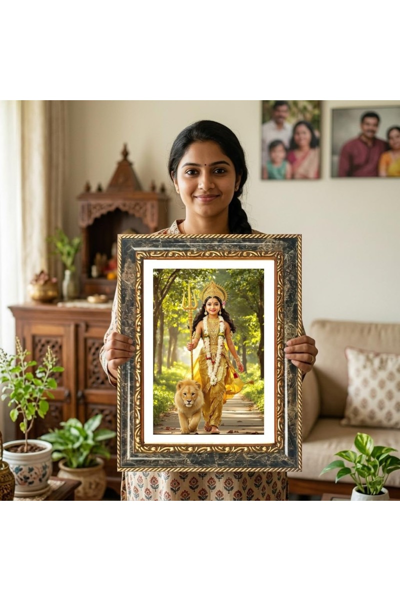 Buddha Decorative Photo Frame With White Mount | Premium Wall & Tabletop Picture Frame | Home, Office & Temple Decoration | 12x16 Inch (Pack Of 1) (F31422)