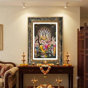 Lakshmi Narasimha Darbar Decorative Photo Frame With White Mount | Premium Wall & Tabletop Picture Frame | Home, Office & Temple Decoration | 10x14 Inch (Pack Of 1) (F31259) Lakshmi Narasimha Darbar Decorative Photo Frame With White Mount | Premium Wall & Tabletop Picture Frame | Home, Office & Temple Decoration | 10x14 Inch (Pack Of 1) (F31259)