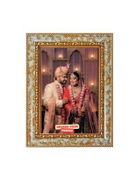 Customized White Photo Frame | Personalized Picture Frame with Your Photo | Elegant White & Gold Decorative Frame for Home D&eacute;cor | Tabletop & Wall Mount Display | Gift for Wedding, Anniversary, Birthday & Special Occasions (8x10)